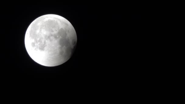 Lunar Förmörkelse Skuggan Jorden Går Från Måndisken — Stockvideo