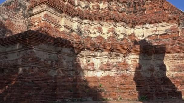 Древний Искушение Wat Chaiwatthanaram Аютайе Таиланд Tipview — стоковое видео