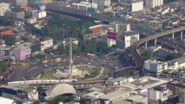 Nejlepší Letecký Pohled Město Bangkok Silnicemi Mrakodrapy Thajsko — Stock video