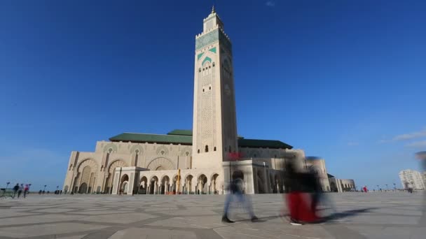 Мечеть Хассана Касабланке Марокко — стоковое видео