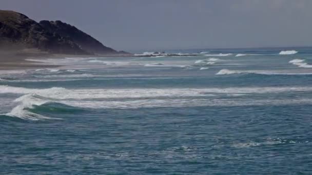 Landscape Atlantic Big Waves Morocco Beach — Stock Video