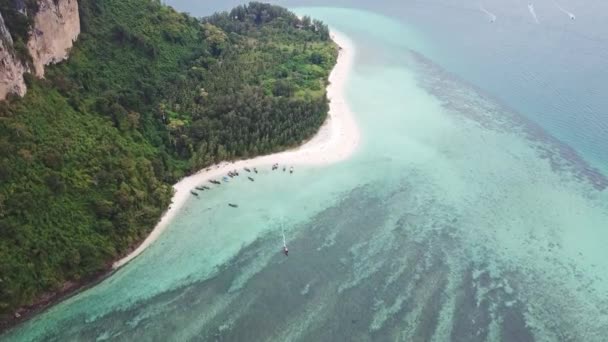 Flygfoto Över Tropiska Poda Krabi Thailand — Stockvideo