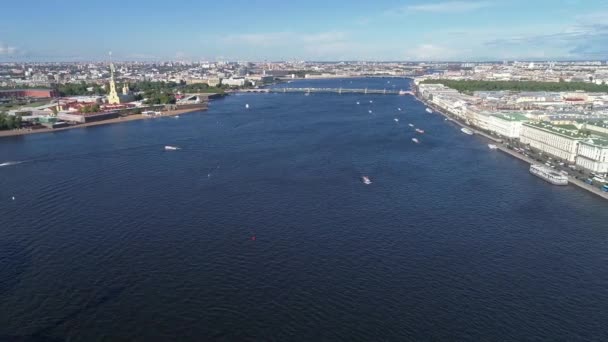 Veduta Panoramica Aerea Del Centro Della Città San Pietroburgo Pietro — Video Stock