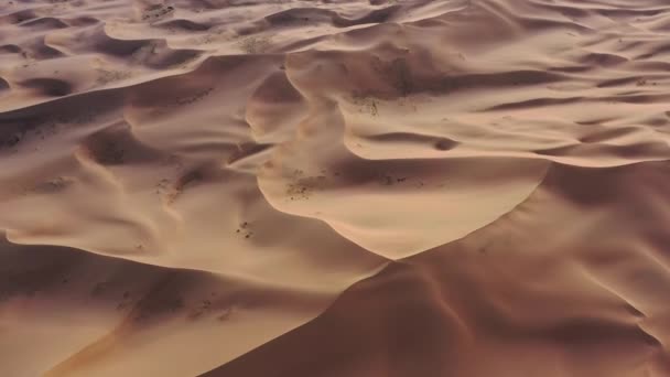 Letecký pohled na písečné duny v poušti Gobi Mongolsko — Stock video