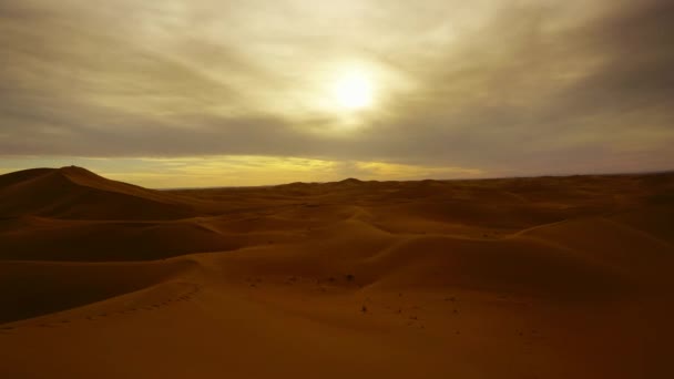 Paisagem Encantadora Deserto Saara Pôr Sol Timelapse — Vídeo de Stock