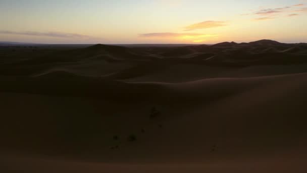 Schöne Landschaft Der Sahara Bei Sonnenaufgang Panorama Zeitraffer — Stockvideo