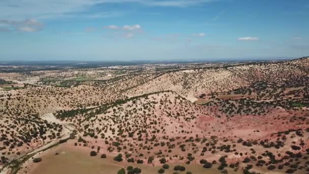 Doğal Habitatlarında Argan Ağaçları Olan Dağların Hava Manzarası Fas — Stok video