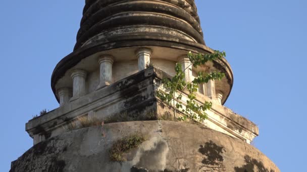 Forntida Tempel Wat Phra Sanphet Vid Ayuthaya Historiska Park Thailand — Stockvideo