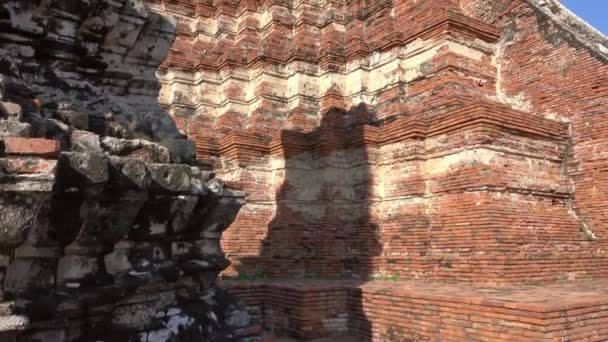 Starověký Chrám Wat Chaiwatthanaram Ayuthaya Thajsko Náklon Pohled — Stock video