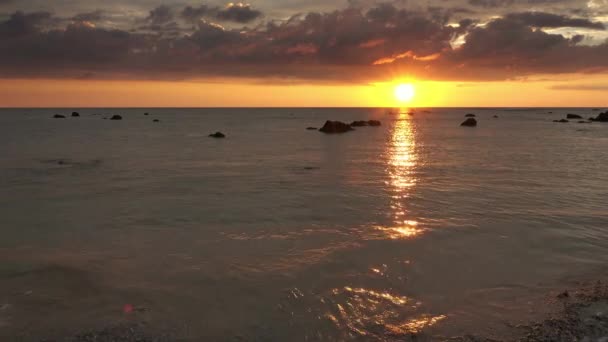 Beau Paysage Avec Coucher Soleil Sur Plage Tropicale Thaïlande — Video