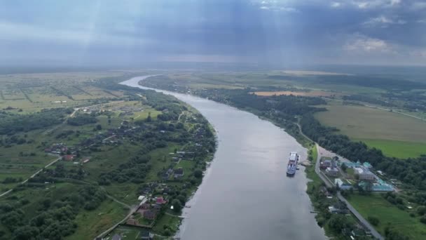 Volkhov Nehri Üzerinden Uçuş Rusya — Stok video
