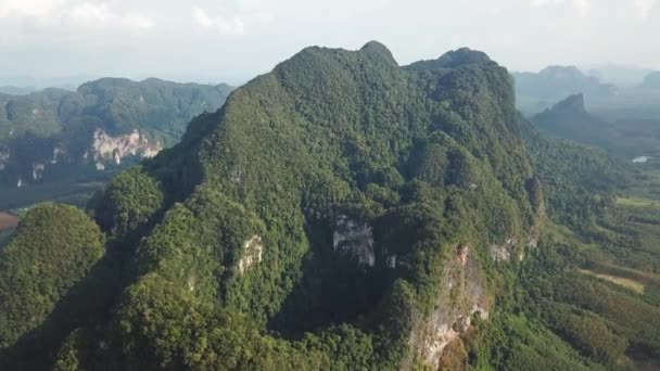 Vista Aérea Las Montañas Del Parque Nacional Khao Sok Tailandia — Vídeo de stock