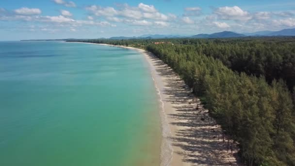 Aerial Video Beauty Deserted Beach Calm Sea Thailand — Stock Video