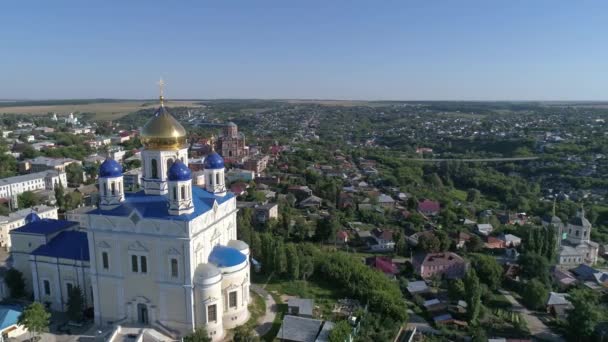 Letecký Pohled Kostel Nanebevzetí Panny Marie Yelets City Lipecký Kraj — Stock video