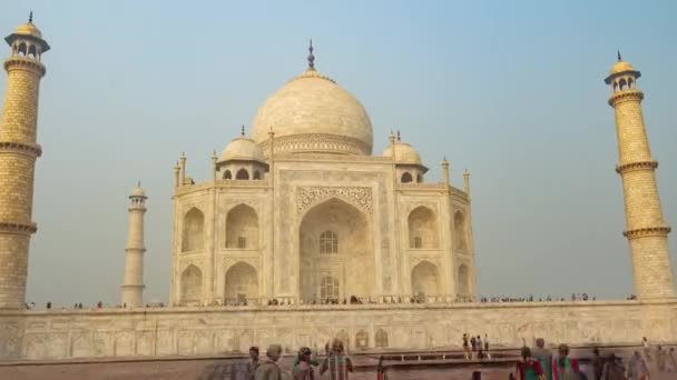 Beroemd Mausoleum Taj Mahal Agra India Zoom Hyperlapse — Stockvideo