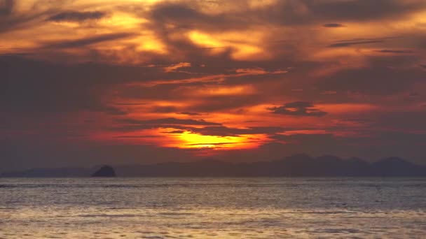 Long Tail Boats Sea Sunset Thailand — Stock Video