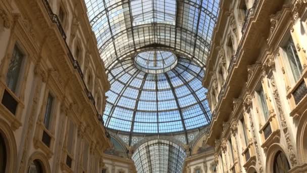 Caminhada Galleria Vittorio Emanuele Galeria Milão Lombardia Itália — Vídeo de Stock