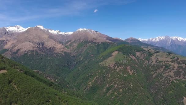 Paysage Aérien Près Lac Côme Entre Les Montagnes Italie — Video