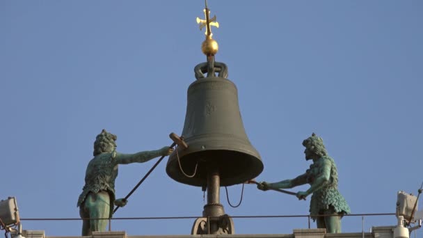 Saat Kulesine Yakın Çekim Moors Venedik Talya Daki Piazza San — Stok video