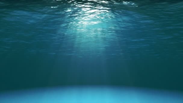 Surface de l'océan bleu foncé vue sous-marine (vidéo 4k) )
