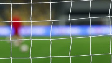 Hedef futbol sahası arka plan ile net görünümü