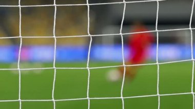 Hedef futbol sahası arka plan ile net görünümü