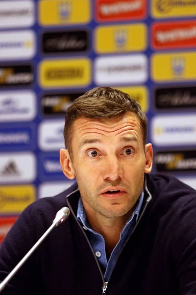 Andriy Shevchenko press-conference in Kiev, Ukraine — Stock Photo, Image