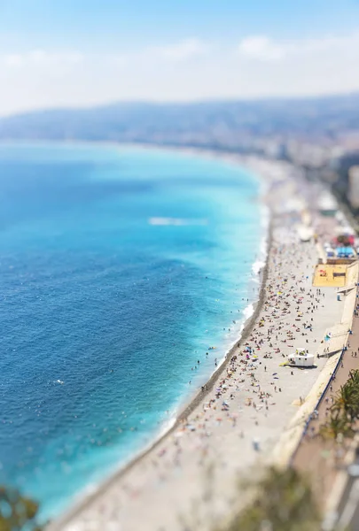 해변 도시 니스 코트 d'Azure, 프랑스에서에서의 항공 보기 — 스톡 사진