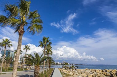 Promenade sokak Molos Park'ta Merkezi Limassol, Kıbrıs