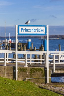 Old Town pier Lubeck-Travemunde, Almanya