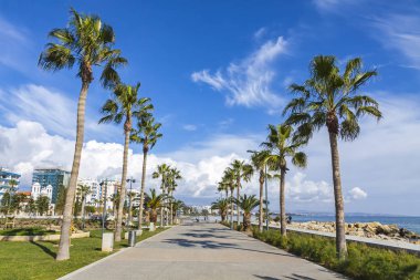 Promenade sokak Molos Park'ta Merkezi Limassol, Kıbrıs