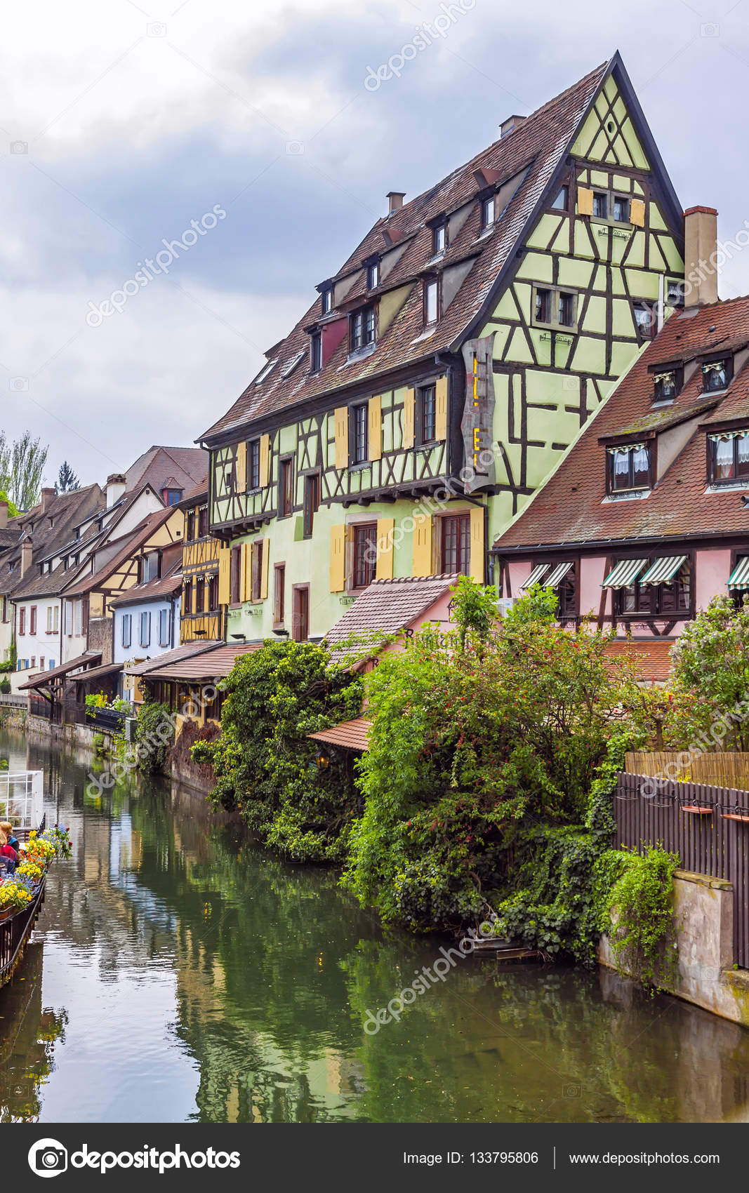 Beautiful view of historic town of Colmar Alsace region France