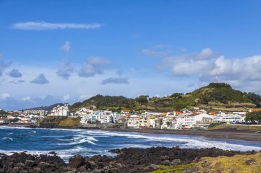 Ponta Delgada ve Atlantik kıyısında Sao Miguel Island, Azor, P