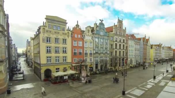 Lange Market street (Dlugi Targ) in Gdansk, Polen — Stockvideo