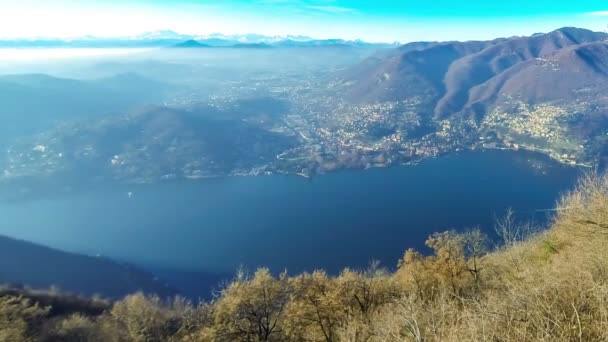 风景如画的科摩湖，意大利伦巴第大区的全景 — 图库视频影像