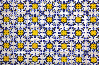 Tipik Portekizce eski seramik duvar karoları (Azulejos)