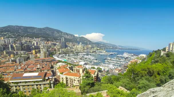 Yates de lujo en el puerto de Montecarlo, Mónaco — Vídeo de stock