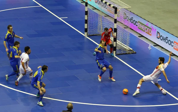 Futsal dostu maç Ukrayna v İspanya — Stok fotoğraf