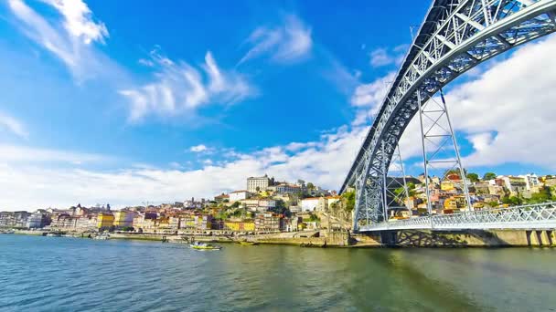 Cidade velha do Porto e rio Douro, Portugal — Vídeo de Stock