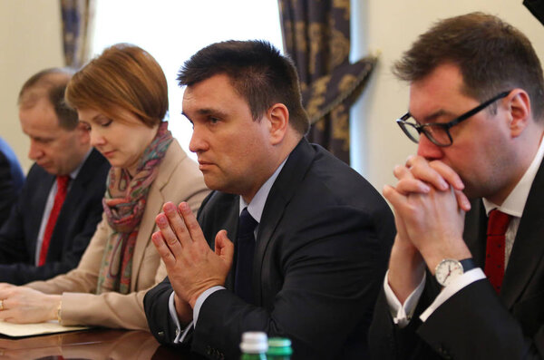 P.Klimkin, B.Johnson and W.Waszczykowski press conference in Kyiv