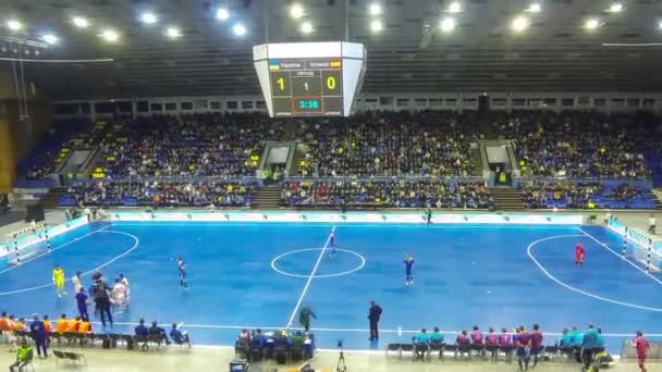 Futsal Amistoso partido Ucrania v España — Vídeo de stock