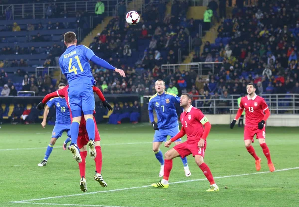 Amistoso juego Ucrania v Serbia en Kharkiv — Foto de Stock