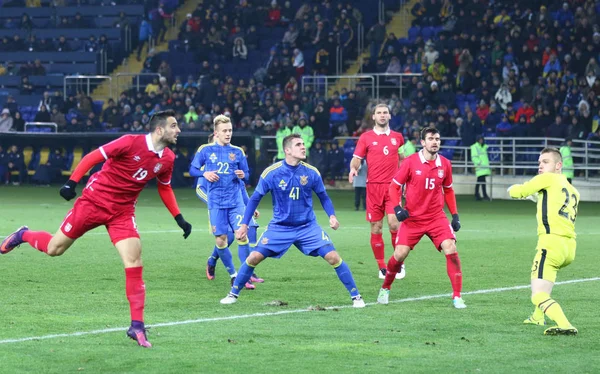 Amistoso juego Ucrania v Serbia en Kharkiv — Foto de Stock