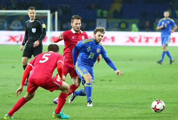 Amistoso juego Ucrania v Serbia en Kharkiv — Foto de Stock