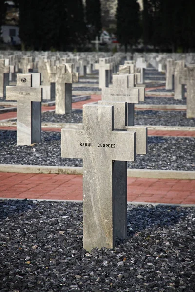 Zeitenlik, spojenecké vojenský hřbitov a Wwi memorial parku v Thessaloniki, Řecko — Stock fotografie