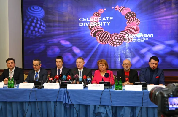 2017 Eurovisiesongfestival druk briefing in Kiev — Stockfoto