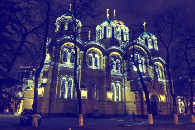 St Volodymyr'ın gece Katedrali'nde. Kyiv, Ukrayna