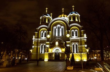 St Volodymyr'ın gece Katedrali'nde. Kyiv, Ukrayna