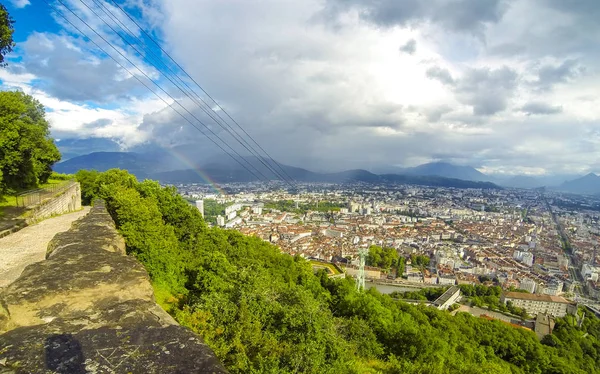 Picturesque aerial view of Grenoble, France — Stock Photo, Image