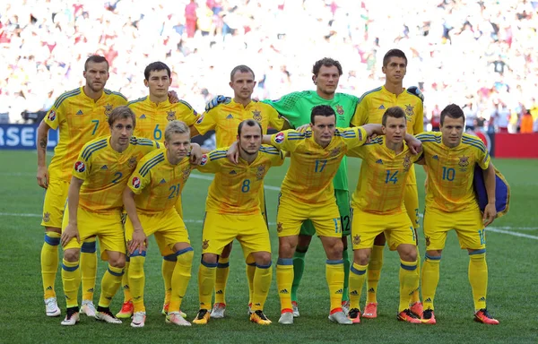 Uefa euro 2016 spiel ukraine v poland — Stockfoto